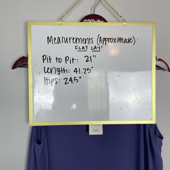 NWT Eileen Fisher 100% Silk Georgette Crepe Midi Dress Women’s Size Medium Blue - Picture 10 of 10